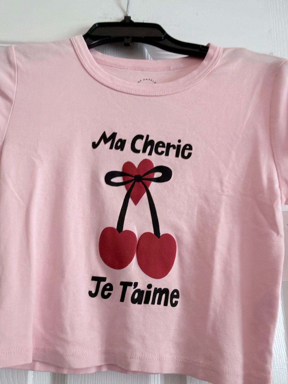 PacSun Pink Graphic Tee with Red Cherry Design